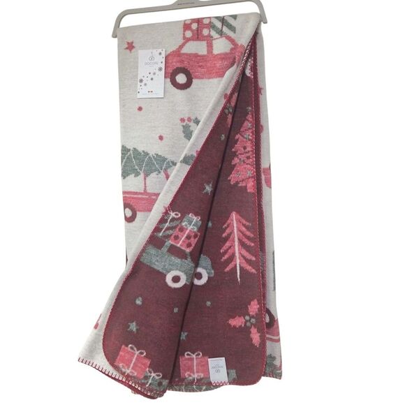 Docofil Christmas Reversible Soft Throw Blanket w/ Cotton 51x67 Made in Portugal - Picture 1 of 12